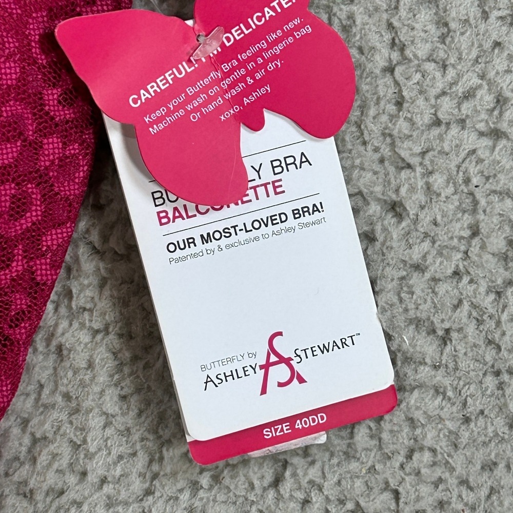 Ashley Stewart Butterfly Balconette Bra Sangria Leopard Print Size 40DD New NWT - Picture 3 of 10